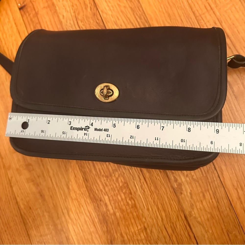 Vintage Coach Compartment Crossbody Bag Black Leather - Picture 16 of 16